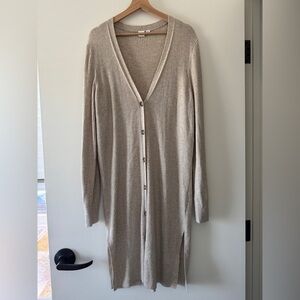 GAP Long Beige Button-Up Cardigan